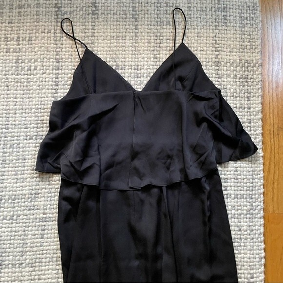 Shona Joy Black Luxe Frill Tulip Hem Maxi Dress in Onyx 10 - Picture 5 of 6